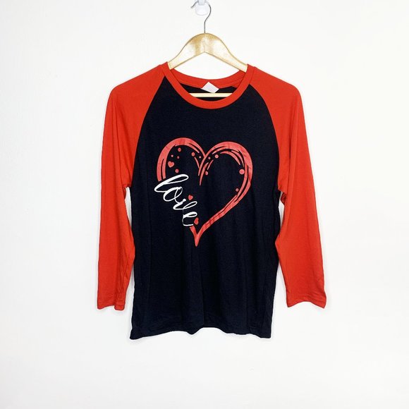 Tops - Red and Black Love Top